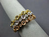 ESTATE WIDE .35CT DIAMOND 14KT TRI COLOR GOLD FILIGREE MILGRAIN STACKABLE RING