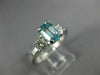 1.72CT DIAMOND & AAA AQUAMARINE 14K WHITE GOLD 3D 3 STONE ENGAGEMENT RING #26564