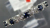 ESTATE .40CT DIAMOND & AAA SAPPHIRE 14KT WHITE GOLD FLOWER BUTTERFLY LOVE RING