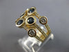 LARGE 4.54CT DIAMOND & AAA SAPPHIRE 14KT YELLOW GOLD 3 ROW BEZEL ETOILE FUN RING