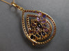LARGE 5.10CT DIAMOND & AAA PINK SAPPHIRE RUBY & AMETHYST 18KT ROSE GOLD PENDANT