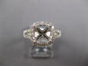 LARGE .75CT DIAMOND 18K WHITE GOLD ROUND HALO 4 PRONG SEMI MOUNT ENGAGEMENT RING