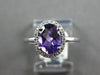1.31CT DIAMOND & AAA AMETHYST 14KT WHITE GOLD OVAL & ROUND MULTI HEART LOVE RING