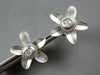 ESTATE LARGE .48CT DIAMOND 18K 2 TONE GOLD ROUND & BAGUETTE FLOWER STUD EARRINGS
