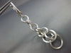 LARGE .18CT DIAMOND 18KT WHITE GOLD 3D MATTE & SHINY CIRCULAR HANGING EARRINGS