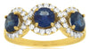2.10CT DIAMOND & AAA SAPPHIRE 14KT YELLOW GOLD ROUND INFINITY 3 STONE LOVE RING