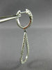 ESTATE .90CT DIAMOND 18KT WHITE GOLD 3D CLASSIC OPEN TEAR DROP HANGING EARRINGS