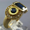 LARGE 2.66CT DIAMOND & AAA SAPPHIRE 14K YELLOW GOLD EMERALD CUT & ROUND FUN RING