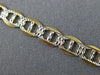 ESTATE 14KT WHITE & YELLOW GOLD MARINER DIAMOND CUT DESIGN WOMEN BRACELET #22854