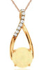 .90CT DIAMOND & AAA OPAL 14KT ROSE GOLD INFINITY TEAR DROP LOVE FLOATING PENDANT