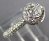 ESTATE .75CT DIAMOND 14KT WHITE GOLD 3D CLASSIC ROUND HALO ENGAGEMENT RING