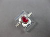 ESTATE .77CT DIAMOND & AAA RUBY 14K WHITE GOLD PEAR SHAPE & ROUND HALO LOVE RING