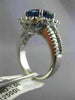 LARGE 2.23CT ROUND & BAGUETTE DIAMOND & SAPPHIRE 18KT WHITE GOLD ENGAGEMENT RING