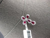 1.17CT DIAMOND & AAA RUBY 18KT WHITE GOLD 3D PEAR SHAPE CROSS FLOATING PENDANT