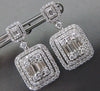 LARGE 3.41CT DIAMOND 18KT WHITE GOLD ROUND & BAGUETTE DOUBLE HALO STUD EARRINGS