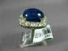 ANTIQUE EXTRA LARGE 15.23CT ROSE CUT DIAMOND & AAA SAPPHIRE PLATINUM HALO RING