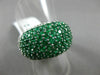 ESTATE LARGE 3.65CT DIAMOND & EMERALD 14K WHITE GOLD MULTI ROW FILIGREE FUN RING