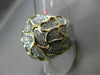 ESTATE LARGE 1.38CT DIAMOND 18K WHITE & YELLOW GOLD HANDCRAFTED PAVE NUGGET RING