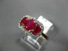 ESTATE 1.62CT DIAMOND & AAA OVAL CUT RUBY 14K ROSE GOLD 3 STONE ANNIVERSARY RING
