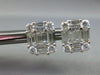 LARGE 2.25CT DIAMOND 18KT WHITE GOLD 3D ROUND & BAGUETTE SQUARE STUD EARRINGS