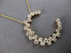 ESTATE 1.58CT DIAMOND 14KT YELLOW GOLD CLASSIC ROUND CLUSTER MOON LOVE NECKLACE