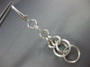 LARGE .18CT DIAMOND 18KT WHITE GOLD 3D MATTE & SHINY CIRCULAR HANGING EARRINGS