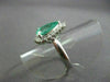ESTATE LARGE 2.10CT DIAMOND & AAA COLOMBIAN EMERALD PLATINUM ENGAGEMENT RING