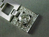 ESTATE LARGE .71CT DIAMOND 18KT WHITE GOLD BEZEL SQUARE HALO PENDANT CHAIN 14223