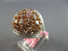 LARGE 3.69CT WHITE & PINK DIAMOND 18KT WHITE & ROSE GOLD CLUSTER OVAL DOME RING