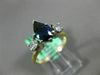 ESTATE 1.50CT DIAMOND & AAA SAPPHIRE 14KT WHITE & YELLOW GOLD 3D ENGAGEMENT RING