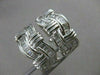 ESTATE 1.10CTW DIAMOND BAGUETTE SWIRL HUGGIES 14K WHITE GOLD EARRINGS 20MM 19269