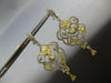 EXTRA LARGE 7.16CT WHITE & FANCY YELLOW DIAMOND 18K 2 TONE GOLD HANGING EARRINGS