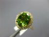 LARGE 3.40CT DIAMOND & AAA PERIDOT 14KT YELLOW GOLD 3D OVAL HALO ENGAGEMENT RING