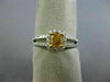 ESTATE .WIDE 89CT WHITE & FANCY YELLOW DIAMOND 18KT 2 TONE GOLD ENGAGEMENT RING