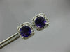 ESTATE 1.88CT DIAMOND & AAA AMETHYST 14KT WHITE GOLD SQUARE HALO STUD EARRINGS