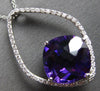 LARGE 7.01CT DIAMOND & AAA AMETHYST 14KT WHITE GOLD 3D CUSHION & ROUND PENDANT