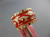 WIDE 1.6CT DIAMOND & AAA RUBY & RED ENAMEL 18KT ROSE GOLD FILIGREE ETERNITY RING