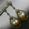 LARGE 1.30CT DIAMOND & SOUTH SEA PEARL 18K WHITE GOLD TEAR DROP HANGING EARRINGS