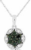 .45CT WHITE & BLACK DIAMOND 14KT WHITE GOLD CLUSTER FLOWER STAR OF DAVID PENDANT