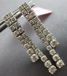 ESTATE LARGE 2.30CT DIAMOND 14KT WHITE GOLD 3D JOURNEY DOUBLE BAR FUN HANGING EARRINGS