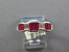 1.08CT DIAMOND & AAA RUBY 18K WHITE GOLD BAGUETTE BEZEL CLASSIC ANNIVERSARY RING