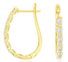 1.0CT DIAMOND 14KT YELLOW GOLD 3D ROUND CLASSIC OVAL LEVERBACK HANGING EARRINGS