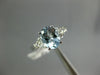 ESTATE 1.42CT DIAMOND & AAA AQUAMARINE 14KT WHITE GOLD 3D OVAL ENGAGEMENT RING