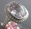 EXTRA LARGE 9.28CT DIAMOND & AAA KUNZITE 18KT WHITE GOLD CUSHION ENGAGEMENT RING