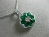 ESTATE 1.22CT DIAMOND & AAA EMERALD 18KT WHITE GOLD 3D FILIGREE FLOATING PENDANT