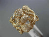 ESTATE WIDE 1.25CT ROUND DIAMOND 14K ROSE GOLD 3D OPEN FILIGREE FLOWER LEAF RING