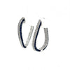 3.19CT DIAMOND & AAA SAPPHIRE 18K WHITE GOLD TRIANGULAR INSIDE OUT HOOP EARRINGS