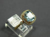 ESTATE WIDE 2.08CT DIAMOND & AAA AQUAMARINE 14K ROSE GOLD SQUARE ENGAGEMENT RING