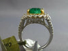 LARGE 5.0CT DIAMOND & AAA COLUMBIAN EMERALD 14KT 2 TONE GOLD 3D ENGAGEMENT RING