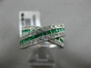 ESTATE LARGE 1.60CT DIAMOND & EMERALD 14KT WHITE GOLD 3D CRISS CROSS X LOVE RING